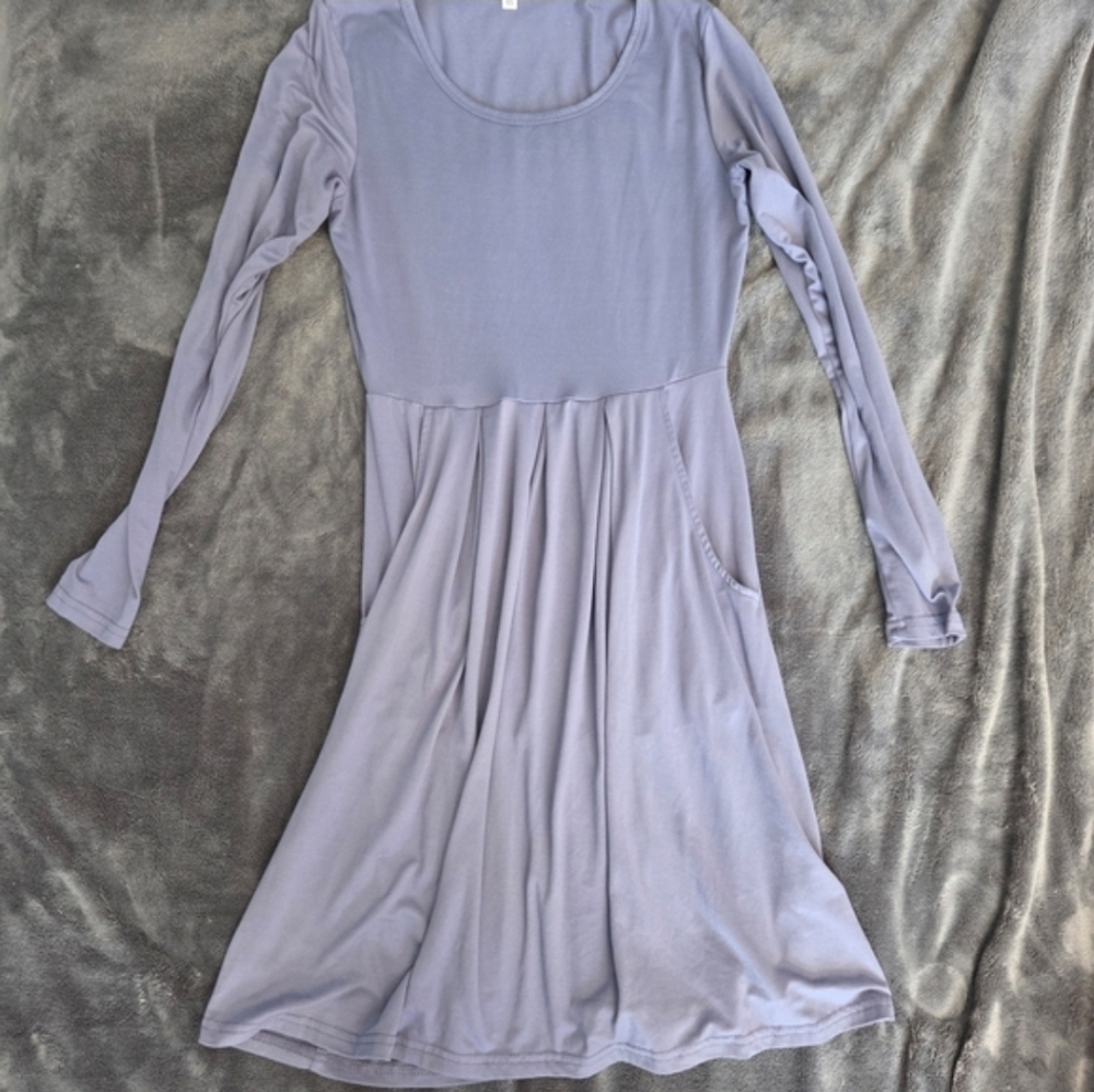 ☀️ 3/$15 - Periwinkle Long Sleeve Dress - Picture 4 of 5